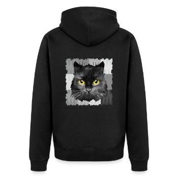 Kommen Sie - Unisex Premium Bio Zip Hoodie - Schwarz - Hinten - Nico (187cm)