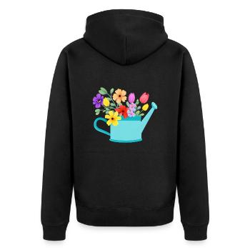 Flower Gift Flowers Garden Home Gardener Gardener Gardener - Unisex Premium Organic Zip Hoodie - black - Back - Nico (187cm)
