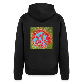 TULPEN - Unisex Premium Bio Zip Hoodie - Schwarz - Hinten - Nico (187cm)