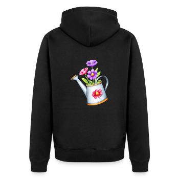 Home Gardener Gardener Flower Garden Gift Flowers - Unisex Premium Organic Zip Hoodie - black - Back - Nico (187cm)