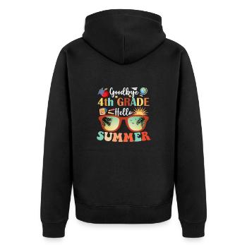Goodbye 4th Grade Hello Summer - Unisex Premium Organic Zip Hoodie - black - Back - Nico (187cm)