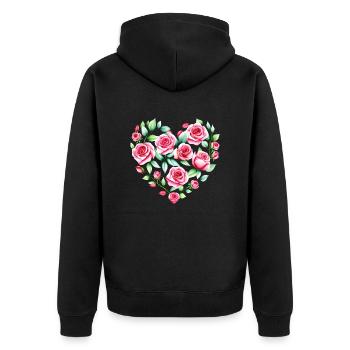 Valentinstag Liebe Verlobung Muttertag Hochzeit - Unisex Premium Bio Zip Hoodie - Schwarz - Hinten - Nico (187cm)