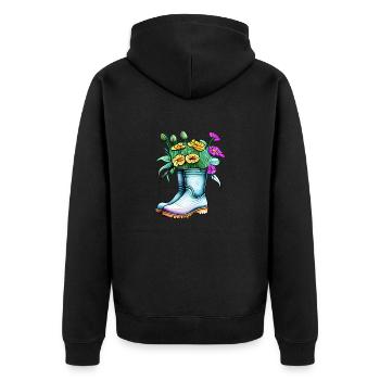 Blume Florist Blumen Garten Hobbygärtner Gärtner - Unisex Premium Bio Zip Hoodie - Schwarz - Hinten - Nico (187cm)