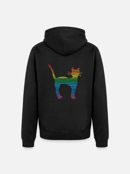 Cat - Unisex Premium Organic Zip Hoodie - black