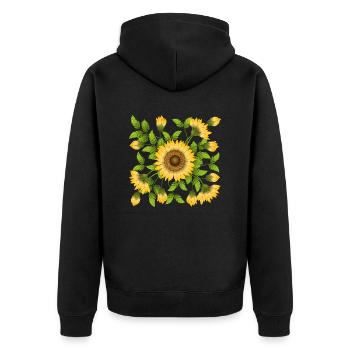 Fleur - Veste à capuche bio Premium Unisexe - noir - Dos - Nico (187cm)