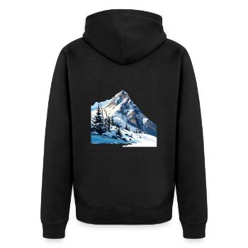It's finally winter - Unisex Premium Organic Zip Hoodie - black - Back - Nico (187cm)