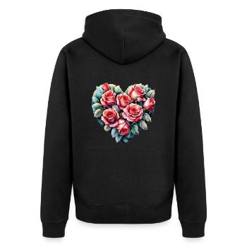 Wedding, Valentine's Day, Engagement, Love, Mother's Day - Unisex Premium Organic Zip Hoodie - black - Back - Nico (187cm)