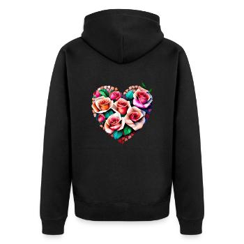Mariage fête des mères Fiançailles Love Saint-Valentin - Veste à capuche bio Premium Unisexe - noir - Dos - Nico (187cm)