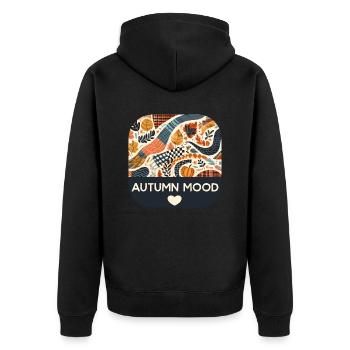 Autumn Mood - Unisex Premium Bio Zip Hoodie - Schwarz - Hinten - Nico (187cm)