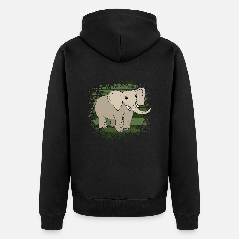 Éléphant - Veste à capuche bio Premium Unisexe - noir