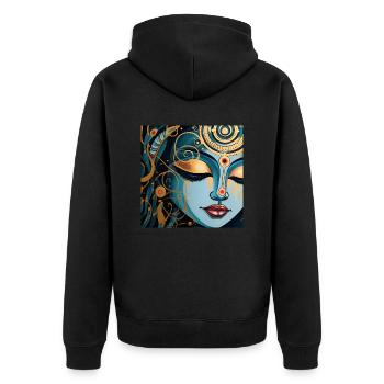 Chakra Girl - Unisex Premium Organic Zip Hoodie - black - Back - Nico (187cm)