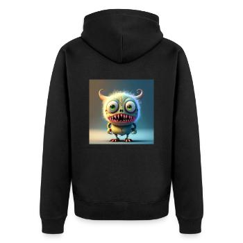 Joyeux Halloween mignon monstre langue de plaisir effrayant - Veste à capuche bio Premium Unisexe - noir - Dos - Nico (187cm)