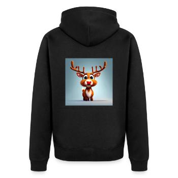 niedliche rote nase rentier weihnachtliche weihnachtsstimmung - Unisex Premium Bio Zip Hoodie - Schwarz - Hinten - Nico (187cm)