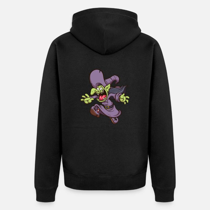 Sorcière de dessin animé - Veste à capuche bio Premium Unisexe - noir