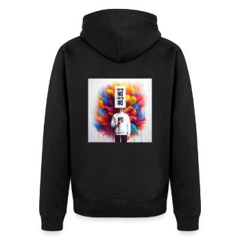 Je dis Non et Non est Non, allons-nous tous, avec courage, s - Veste à capuche bio Premium Unisexe - noir - Dos - Nico (187cm)