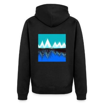 Dreamlike highs and hidden lows - Unisex Premium Organic Zip Hoodie - black - Back - Nico (187cm)