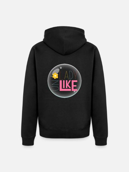 UN LADY LIKE - Unisex Premium Organic Zip Hoodie - black