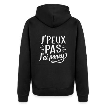 J'peux pas j'ai poney - Veste à capuche bio Premium Unisexe - noir - Dos - Nico (187cm)