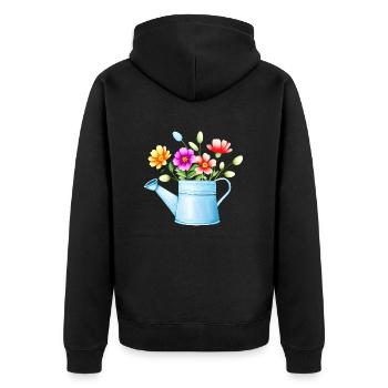 Blume Geschenk Blumen Garten Hobbygärtner Gärtner - Unisex Premium Bio Zip Hoodie - Schwarz - Hinten - Nico (187cm)