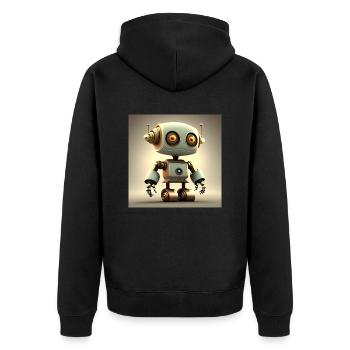 Joyeux Halloween mignon robot amusant - Veste à capuche bio Premium Unisexe - noir - Dos - Nico (187cm)