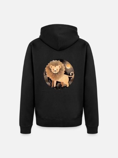 Sternzeichen Löwe - Unisex Premium Bio Zip Hoodie - Schwarz