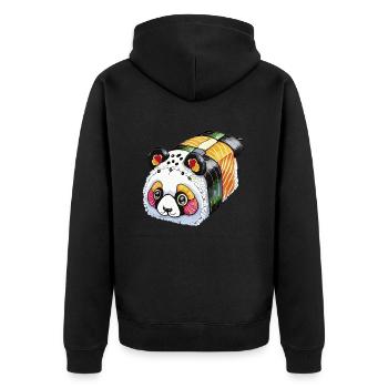 Sushi Panda - Veste à capuche bio Premium Unisexe - noir - Dos - Nico (187cm)