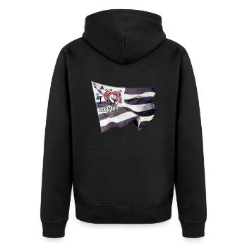 Drapeau i love bretagne hermine tribale RoiD - Veste à capuche bio Premium Unisexe - noir - Dos - Nico (187cm)