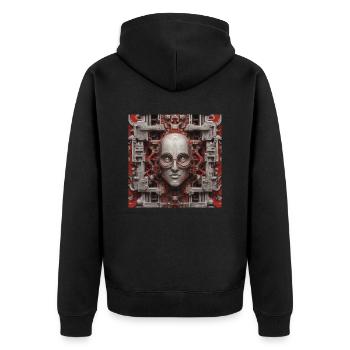 Au-delà des esprits et des machines - Veste à capuche bio Premium Unisexe - noir - Dos - Nico (187cm)