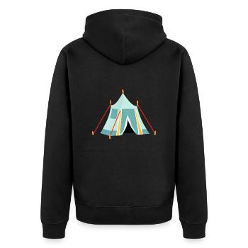 Camping, Camping, Caravan, Camp Gift, Motorhome - Unisex Premium Organic Zip Hoodie - black - Back - Nico (187cm)