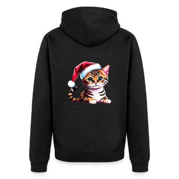 Noël Bengal Cat Kitten Bengal Kitten - Veste à capuche bio Premium Unisexe - noir - Dos - Nico (187cm)
