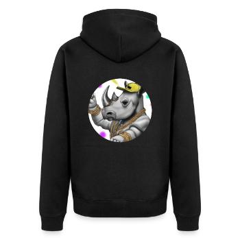 Rhino Rappeur - Veste à capuche bio Premium Unisexe - noir - Dos - Nico (187cm)