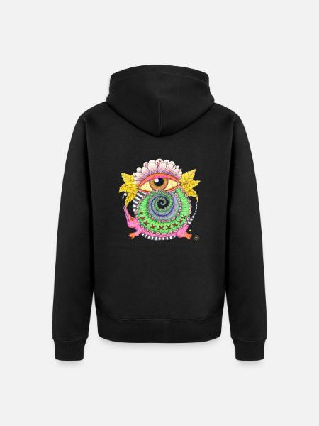 Croctopus, Crocodile, Eye, Octopus - Unisex Premium Organic Zip Hoodie - black