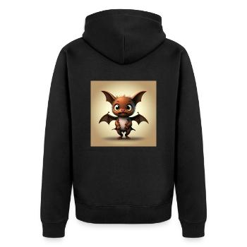 Happy Halloween cute bat scary funny spooky - Unisex Premium Organic Zip Hoodie - black - Back - Nico (187cm)