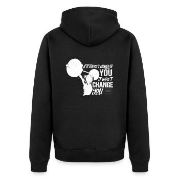 If It Doesn't Challenge You Workout Training Weigh - Unisex Premium Organic Zip Hoodie - black - Back - Nico (187cm)