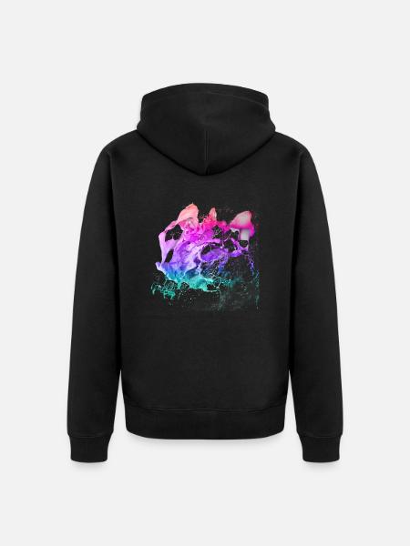 Spritzfarbe Reinbow Graffitti Kunst bunt - Unisex Premium Bio Zip Hoodie - Schwarz
