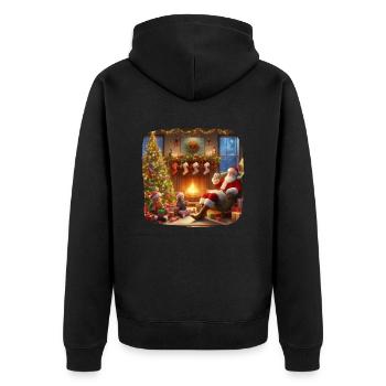 Santa Claus Christmas Gifts Christmas Tree Wafer - Unisex Premium Organic Zip Hoodie - black - Back - Nico (187cm)
