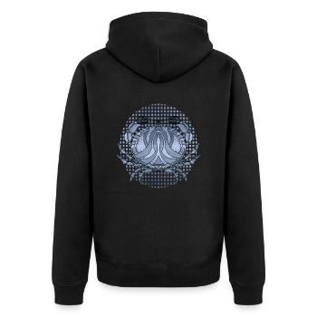 Krebs - Unisex Premium Bio Zip Hoodie - Schwarz - Hinten - Nico (187cm)