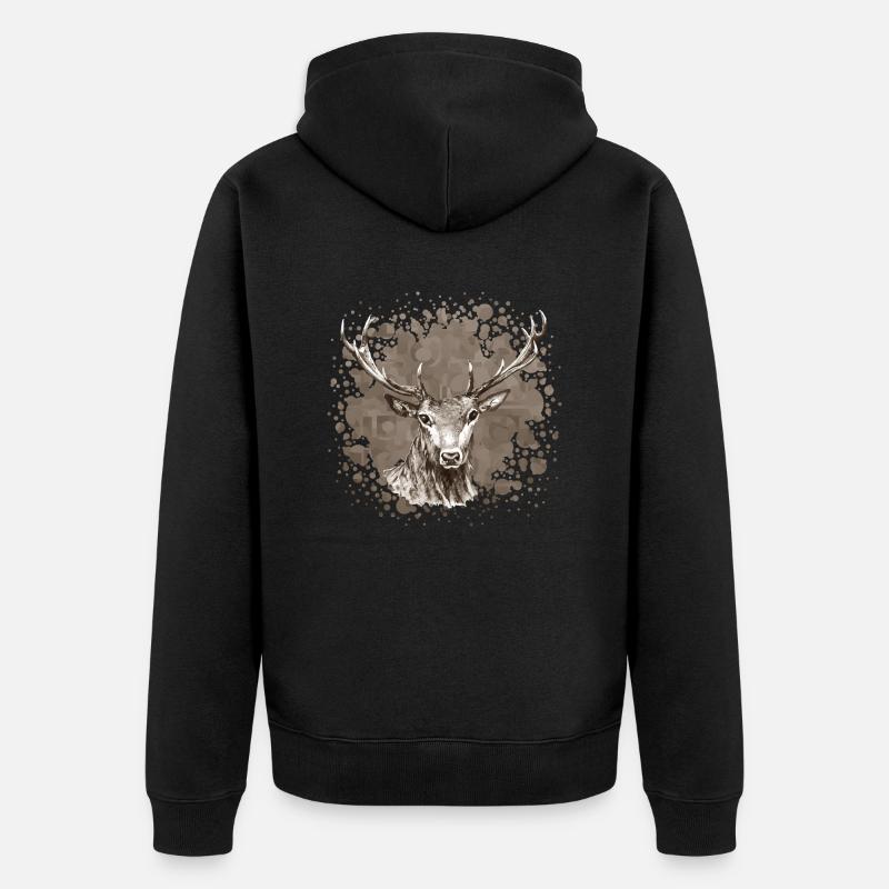 Cerf - Veste à capuche bio Premium Unisexe - noir