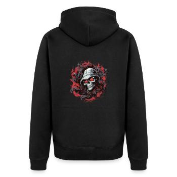 Une Étonnante Combinaison de Chaos et de Cauchemar - Veste à capuche bio Premium Unisexe - noir - Dos - Nico (187cm)