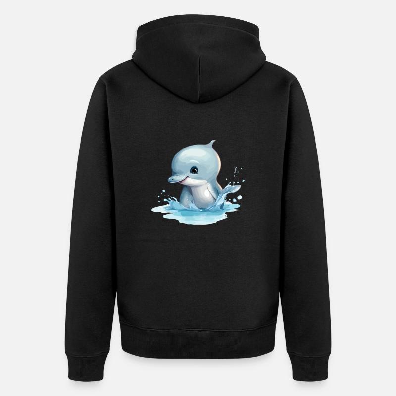 Jack le bébé dauphin - Veste à capuche bio Premium Unisexe - noir