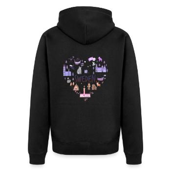 Sweden Sweden norden scandinavia viking lagom swe - Unisex Premium Organic Zip Hoodie - black - Back - Nico (187cm)