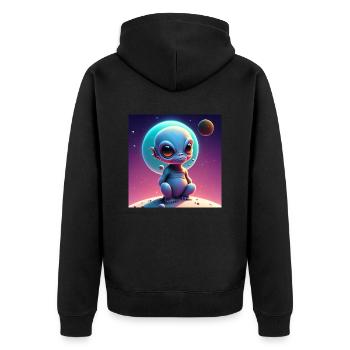 Joyeux Halloween mignon extraterrestre effrayant drôle effrayant effrayant - Veste à capuche bio Premium Unisexe - noir - Dos - Nico (187cm)