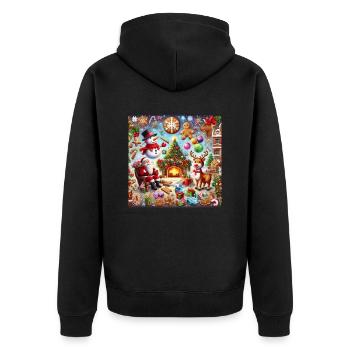 Cadeaux de Noël Gaufrette Réveillon de Noël Arbre de Noël - Veste à capuche bio Premium Unisexe - noir - Dos - Nico (187cm)