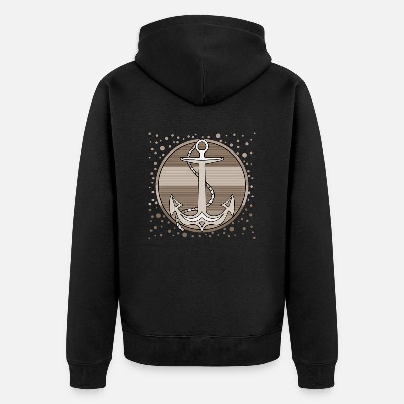 Anker - Unisex Premium Bio Zip Hoodie - Schwarz