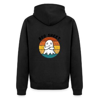 Boo sheet - Unisex Premium Organic Zip Hoodie - black - Back - Nico (187cm)