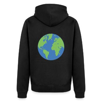 planete terre bleu dessin 2410 Z - Veste à capuche bio Premium Unisexe - noir - Dos - Nico (187cm)