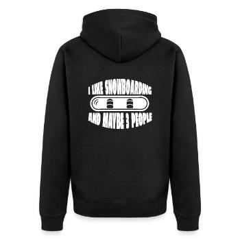 Snowboard Snowboardsport Snowboardfahrer Geschenk - Unisex Premium Bio Zip Hoodie - Schwarz - Hinten - Nico (187cm)