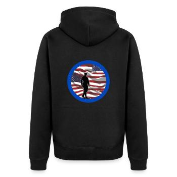 Vétérans,ancien combattant,armistice,us army,navy, - Veste à capuche bio Premium Unisexe - noir - Dos - Nico (187cm)