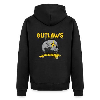 Gesetzlose, Totenkopf, Skalle, Autobahngangs, Biker Club - Unisex Premium Bio Zip Hoodie - Schwarz - Hinten - Nico (187cm)
