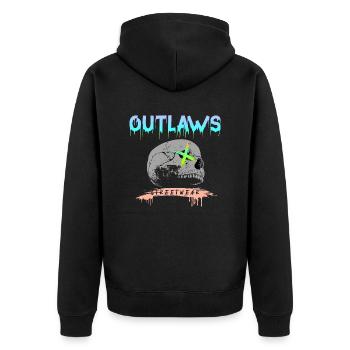 Gesetzlose, Totenkopf, Skalle, Autobahngangs, Biker Club - Unisex Premium Bio Zip Hoodie - Schwarz - Hinten - Nico (187cm)